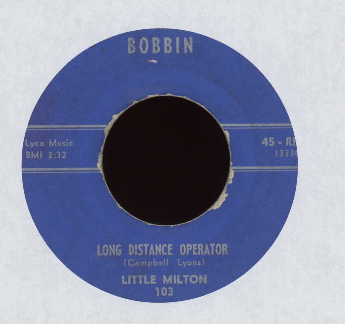 Little Milton - Long Distance Operator / I Found Me A New Love on Bobbin R&B Blues 45