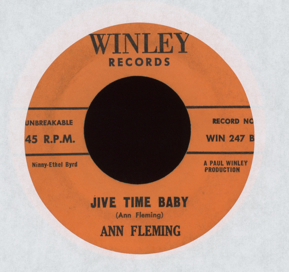 Ann Fleming - You Upset Me / Jive Time Baby on Winley Records Popcorn 45