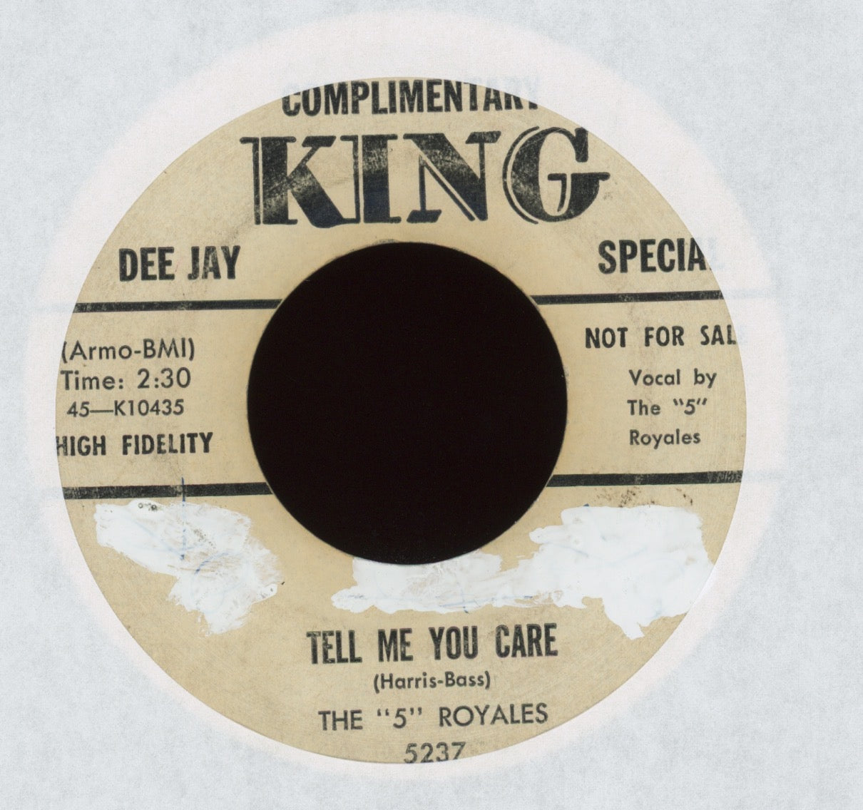 The 5 Royales - Tell Me You Care / Wonder Where Your Love Has Gone on King Promo R&B 45