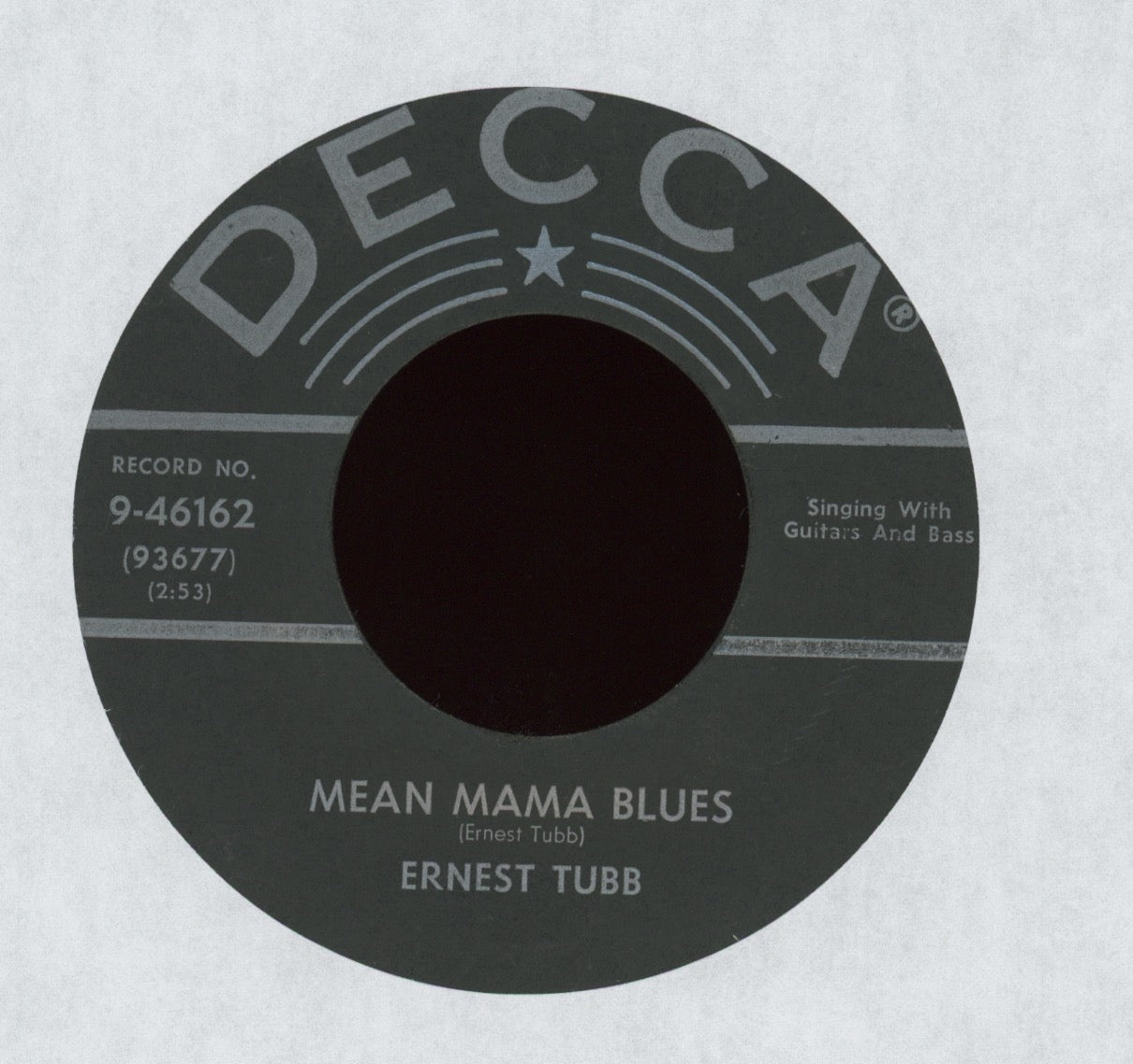 Ernest Tubb - Mean Mama Blues / Yesterday's Tears on Decca Hillbilly Blues 45