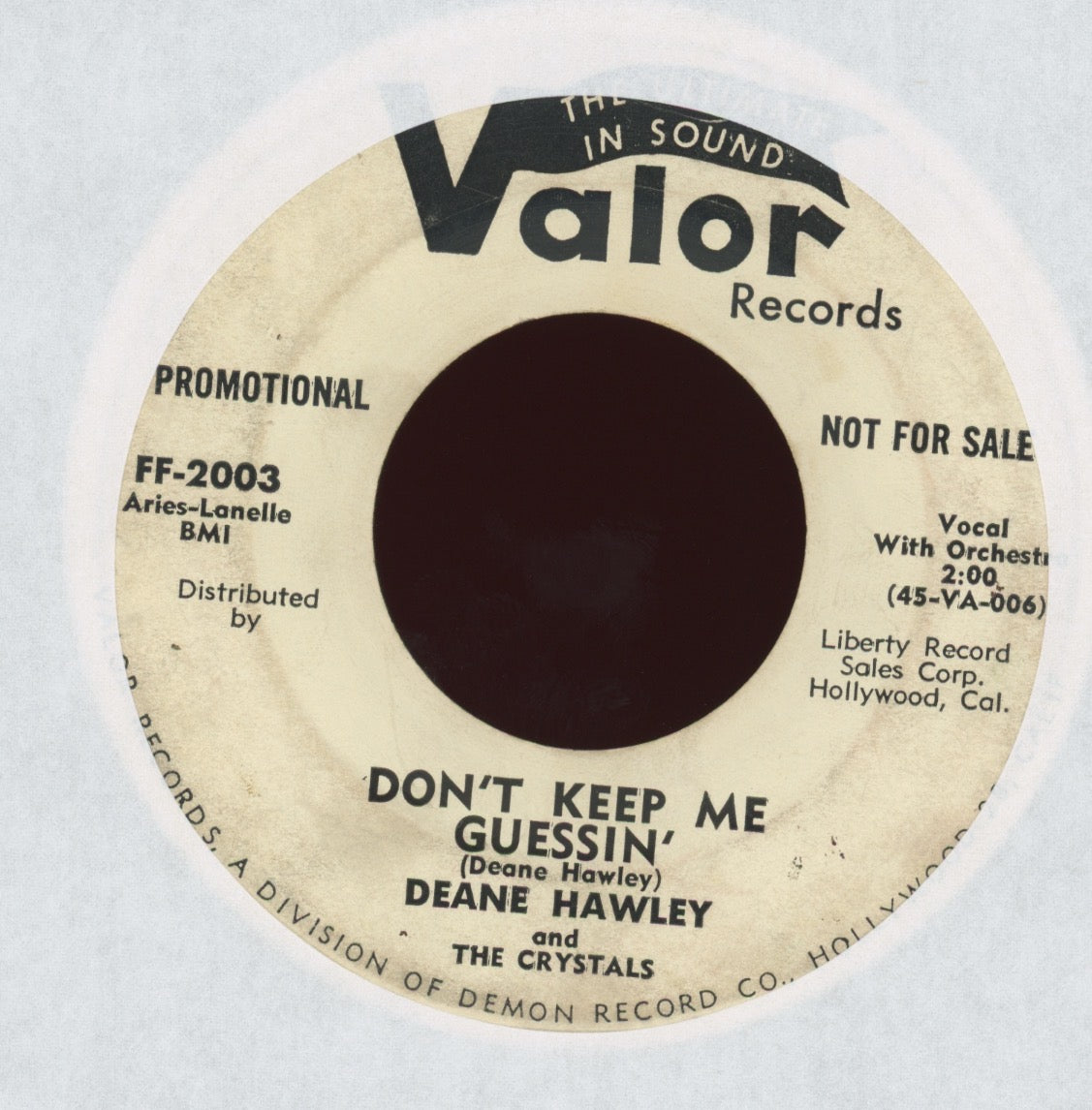 Deane Hawley And The Crystals - The Mummy's Bracelet on Valor Promo Halloween Horror Rockabilly Popcorn 45