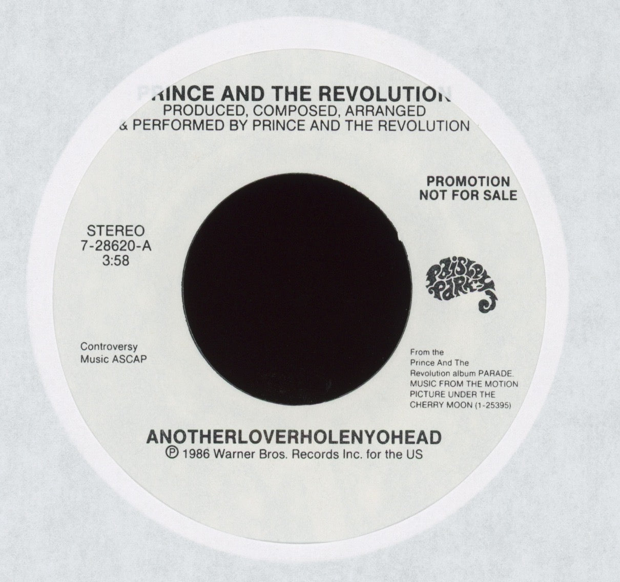 Prince And The Revolution - Anotherloverholenyohead on Paisley Park Funk Soul 45