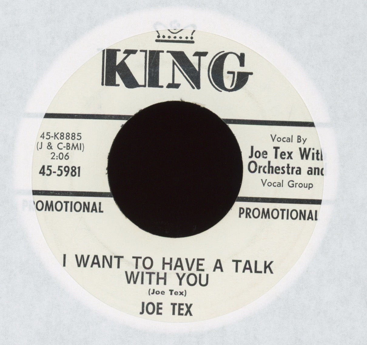 Joe Tex - Come In This House / I Want To Have A Talk With You on King R&B Promo 45