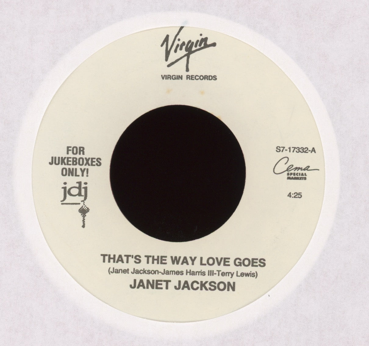 Janet Jackson - That's The Way Love Goes on Virgin Promo Red Vinyl 45