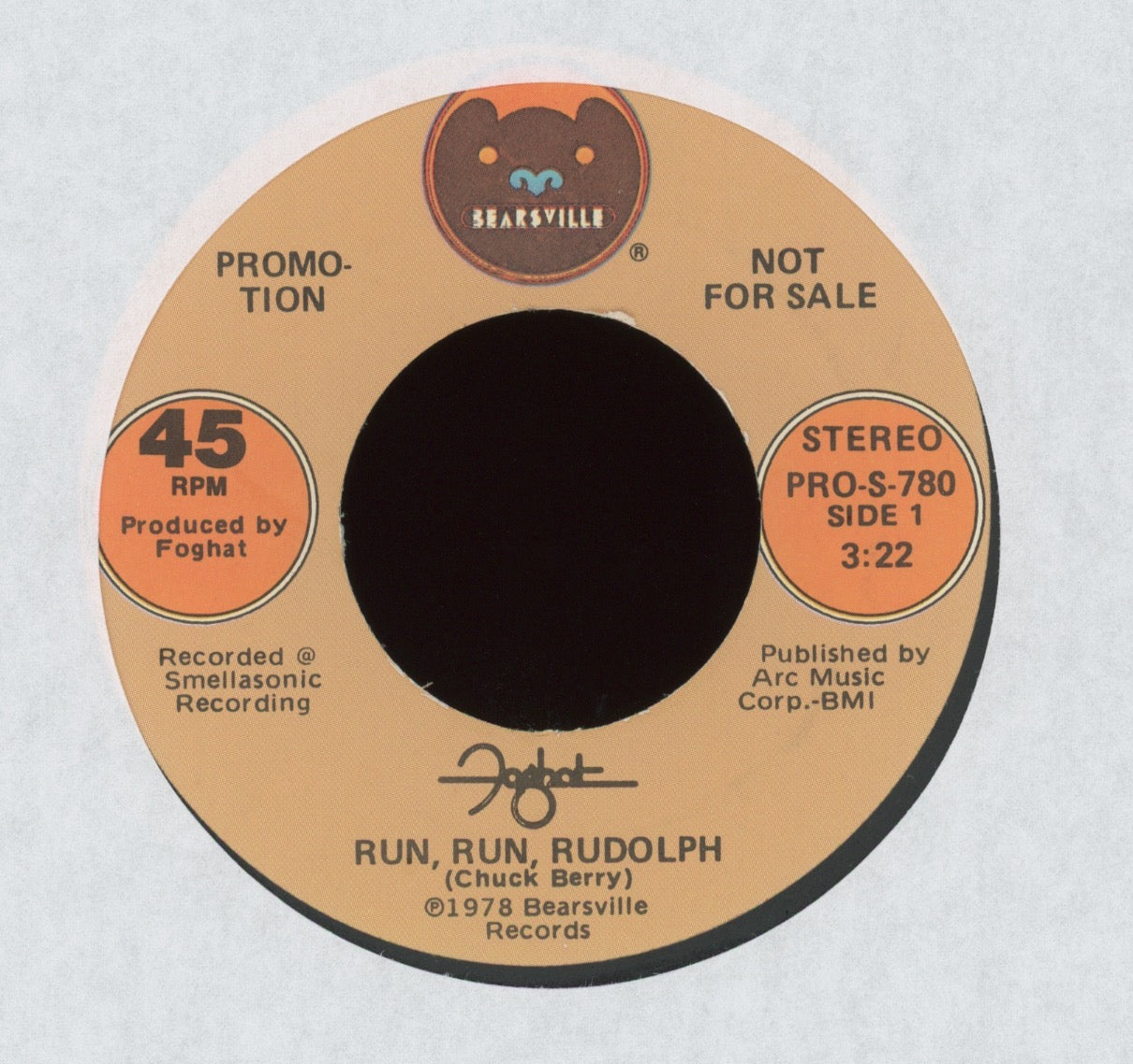 Foghat - Run, Run, Rudolph on Bearsville Promo Christmas 45