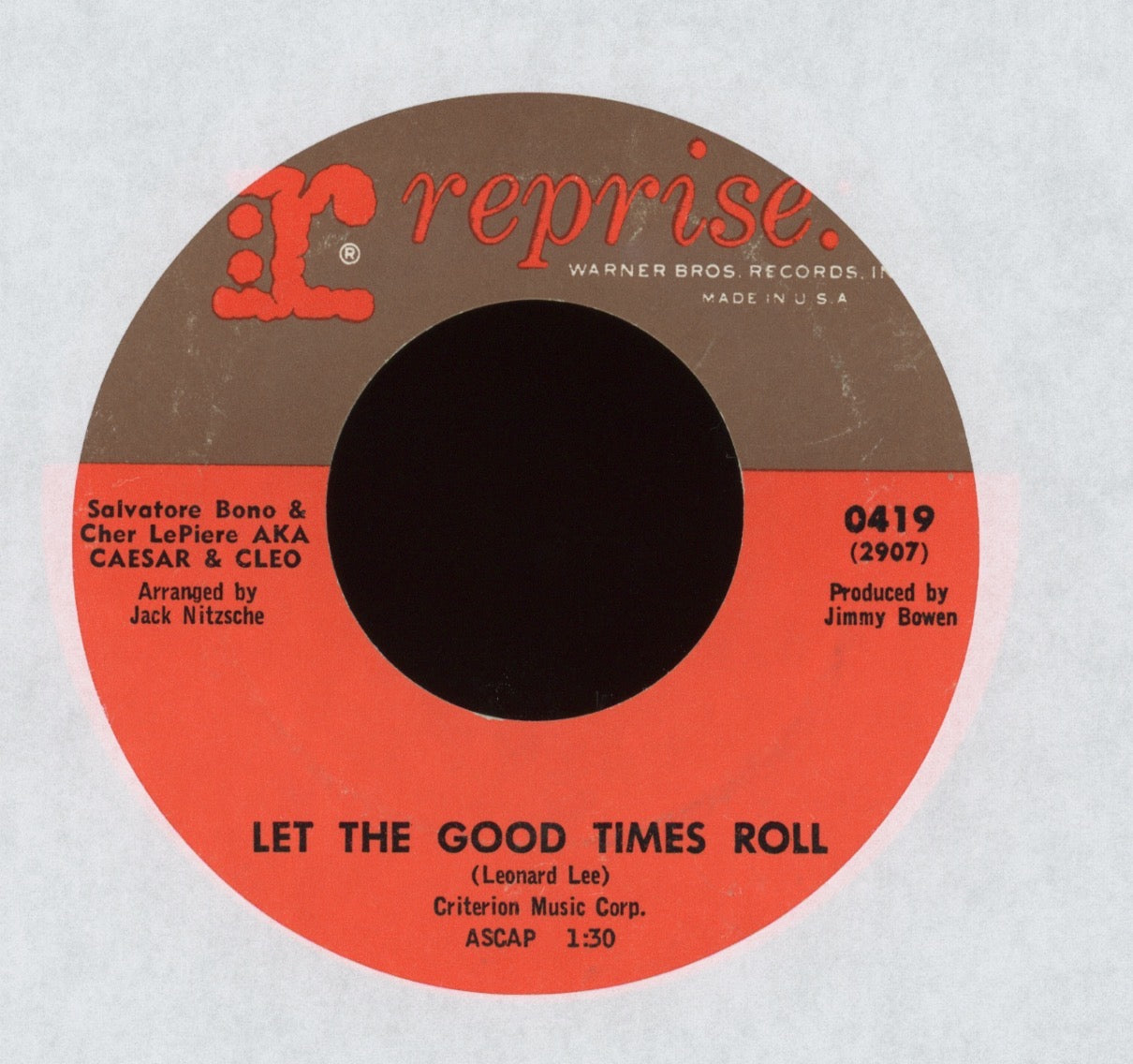 Sonny & Cher - Love Is Strange / Let The Good Times Roll on Reprise Pop 45