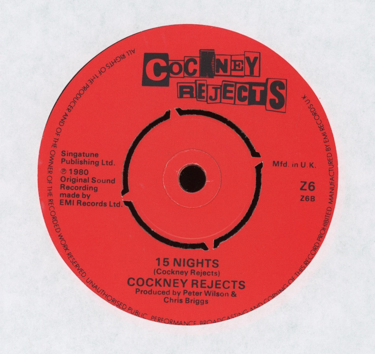 Cockney Rejects - We Can Do Anything on Zonophone Punk 45 UK pressing