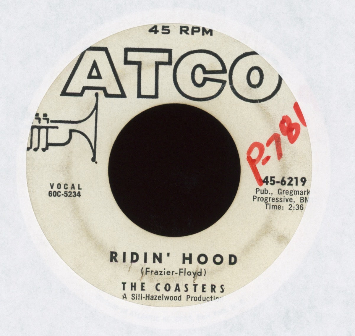 The Coasters - Ridin' Hood / Teach Me How To Shimmy on ATCO Promo R&B 45