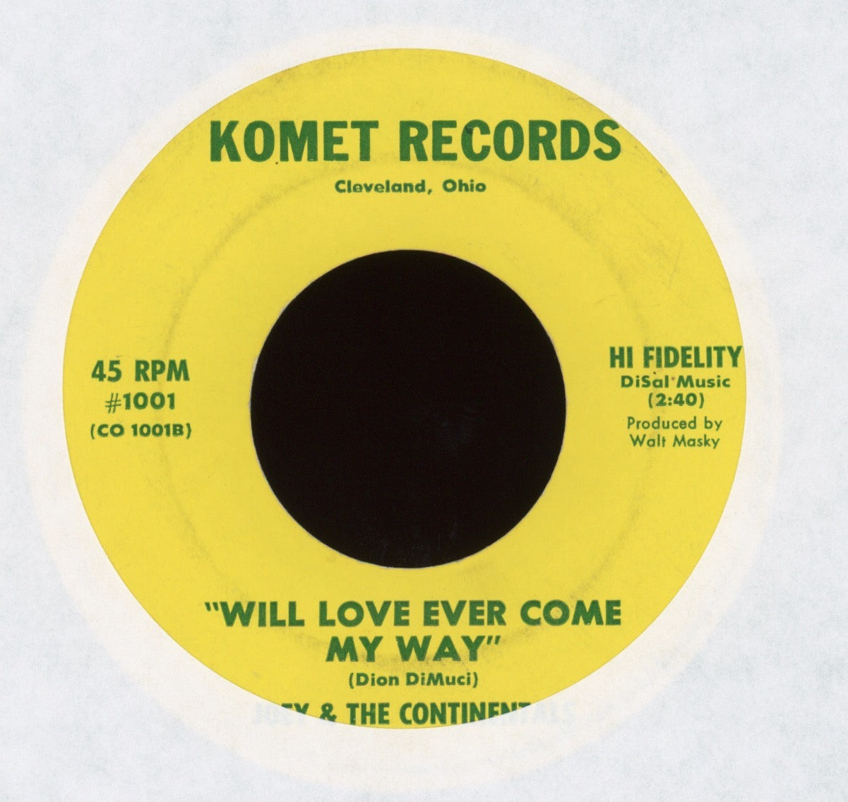 Joey & The Continentals - Linda / Will Love Ever Come My Way on Komet Records Doo Wop 45