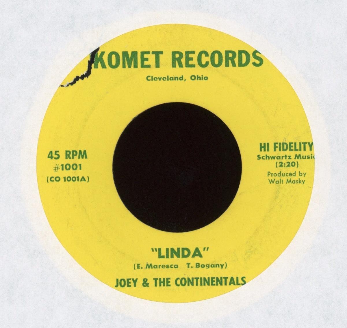 Joey & The Continentals - Linda / Will Love Ever Come My Way on Komet Records Doo Wop 45