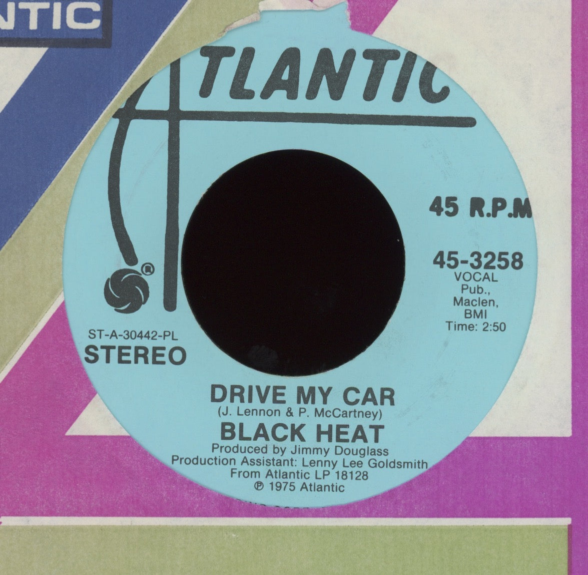 Black Heat - Drive My Car on Atlantic Promo Soul 45