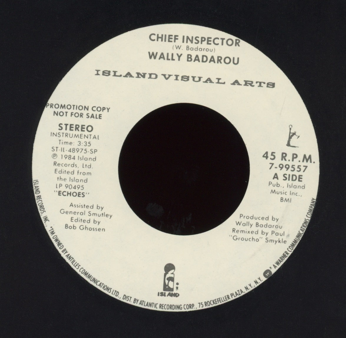 Wally Badarou - Chief Inspector on Island Promo Inst. Electro Funk 45