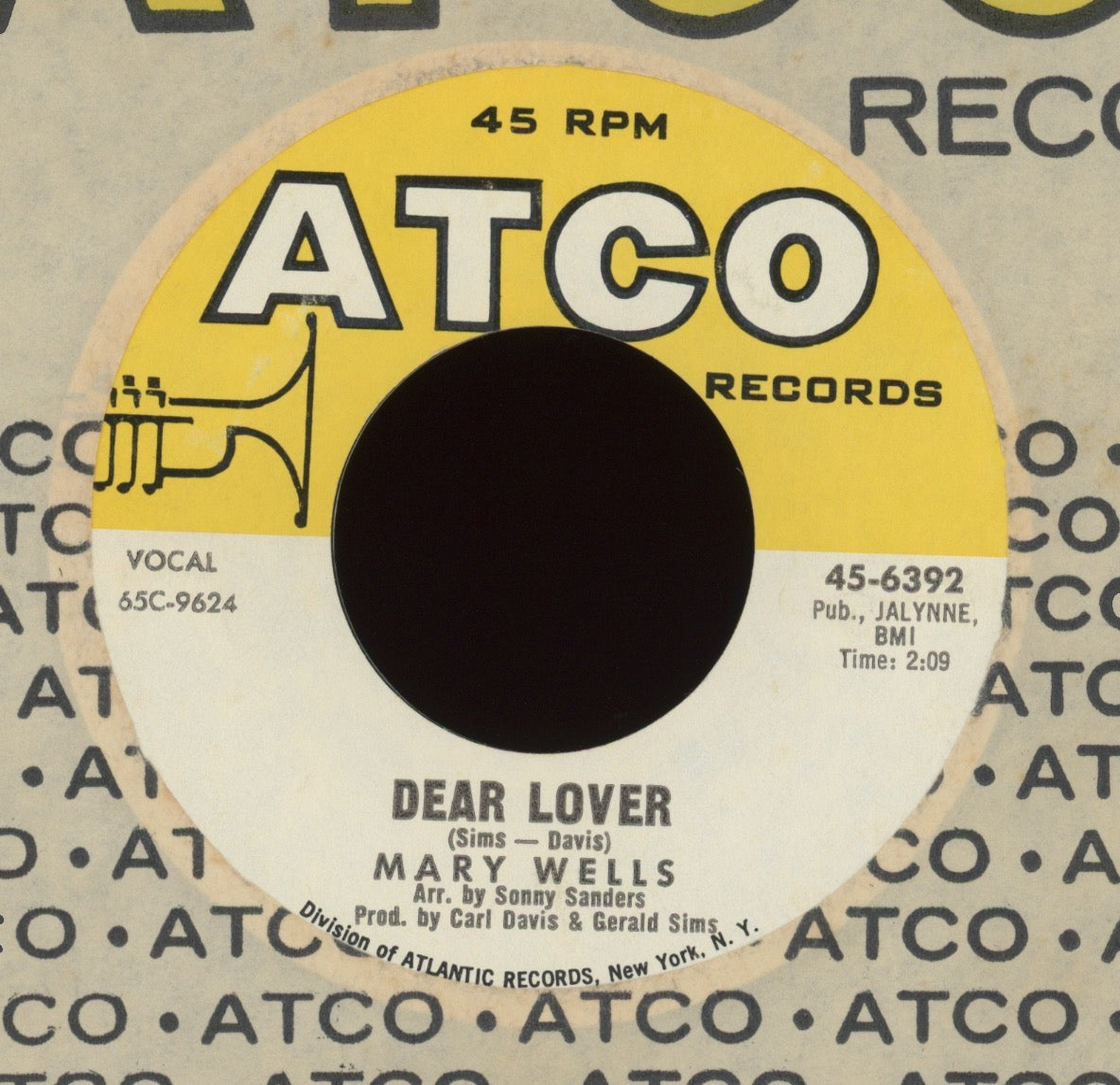 Mary Wells - Dear Lover / Can't You See (You're Losing Me) on ATCO Northern Soul 45