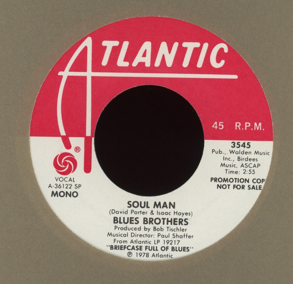 The Blues Brothers - Soul Man on Atlantic Promo Soul 45