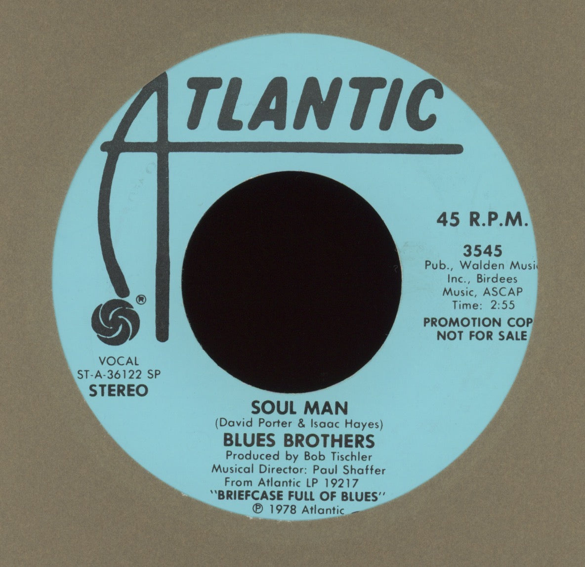 The Blues Brothers - Soul Man on Atlantic Promo Soul 45