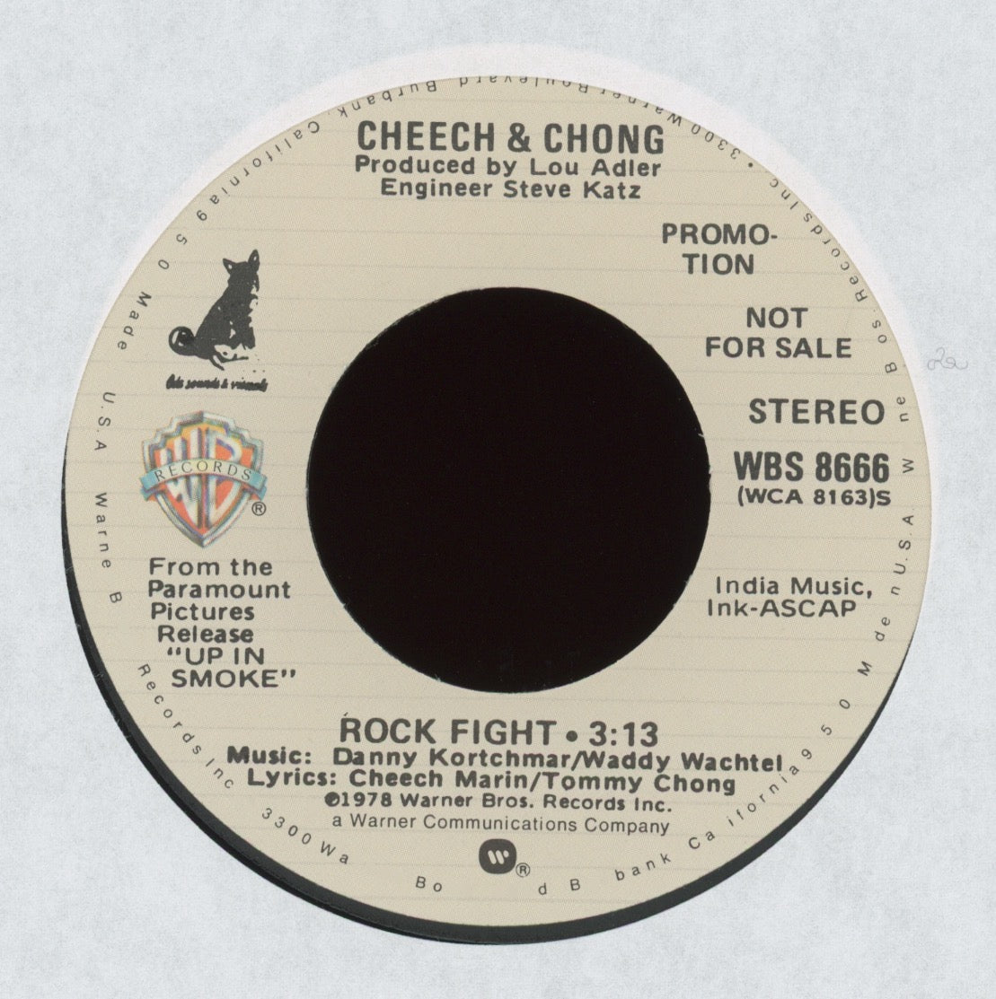 Cheech & Chong - Up In Smoke on Warner Bros. Records Promo Comedy 45