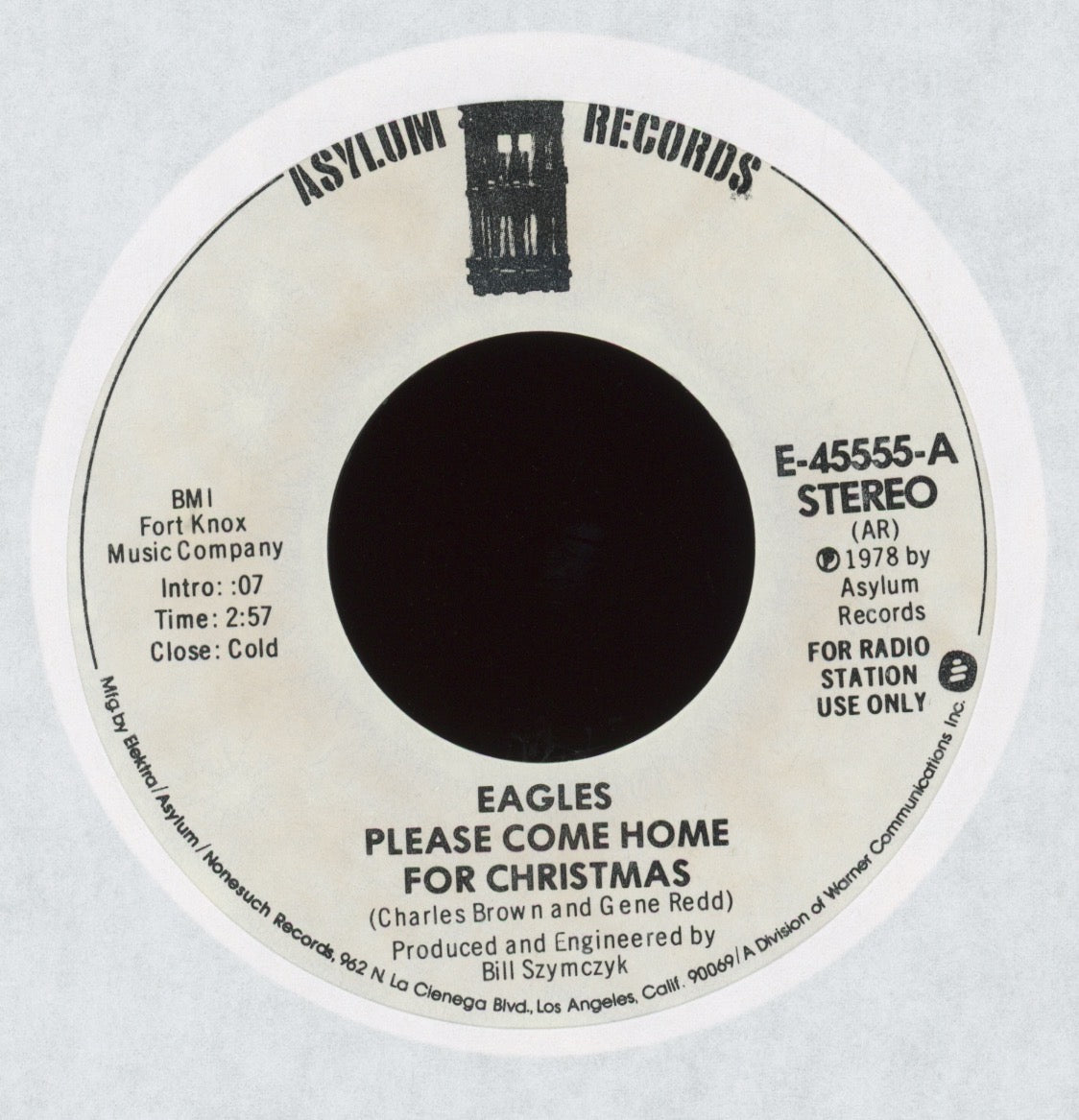 Eagles - Please Come Home For Christmas on Asylum Records Promo Christmas 45