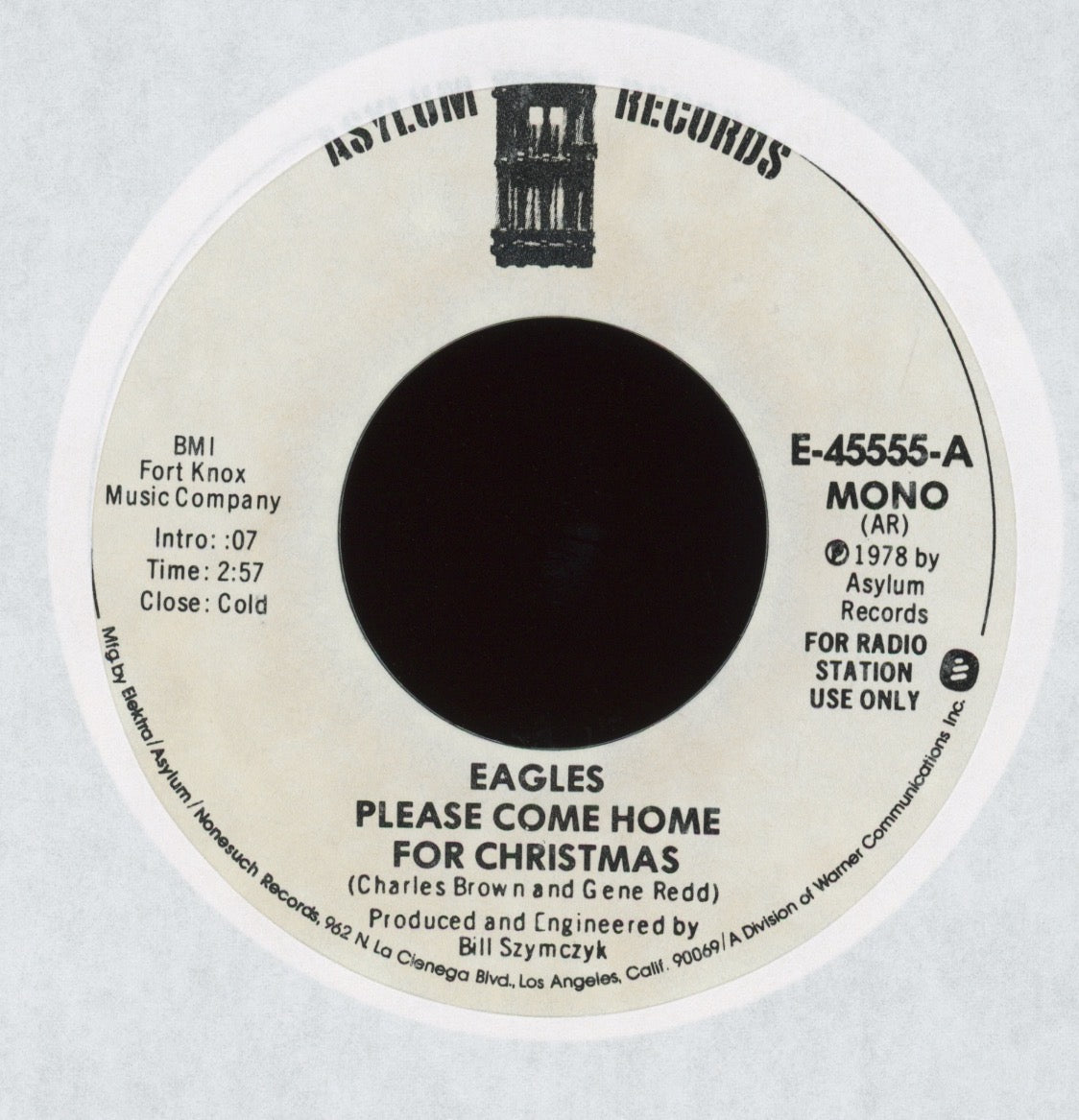 Eagles - Please Come Home For Christmas on Asylum Records Promo Christmas 45