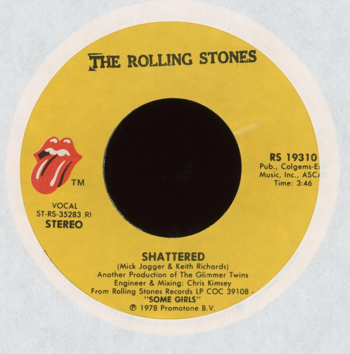 The Rolling Stones - Shattered on Rolling Stones Records Rock 45