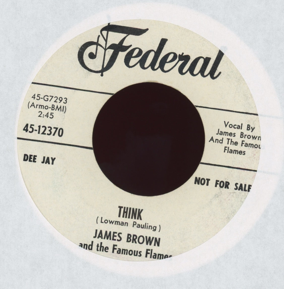 James Brown & The Famous Flames - Think on Federal Promo R&B 45