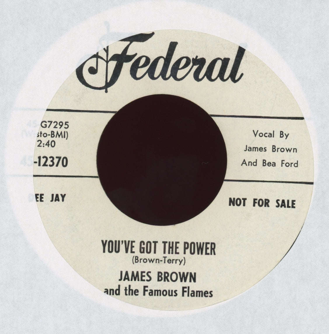 James Brown & The Famous Flames - Think on Federal Promo R&B 45