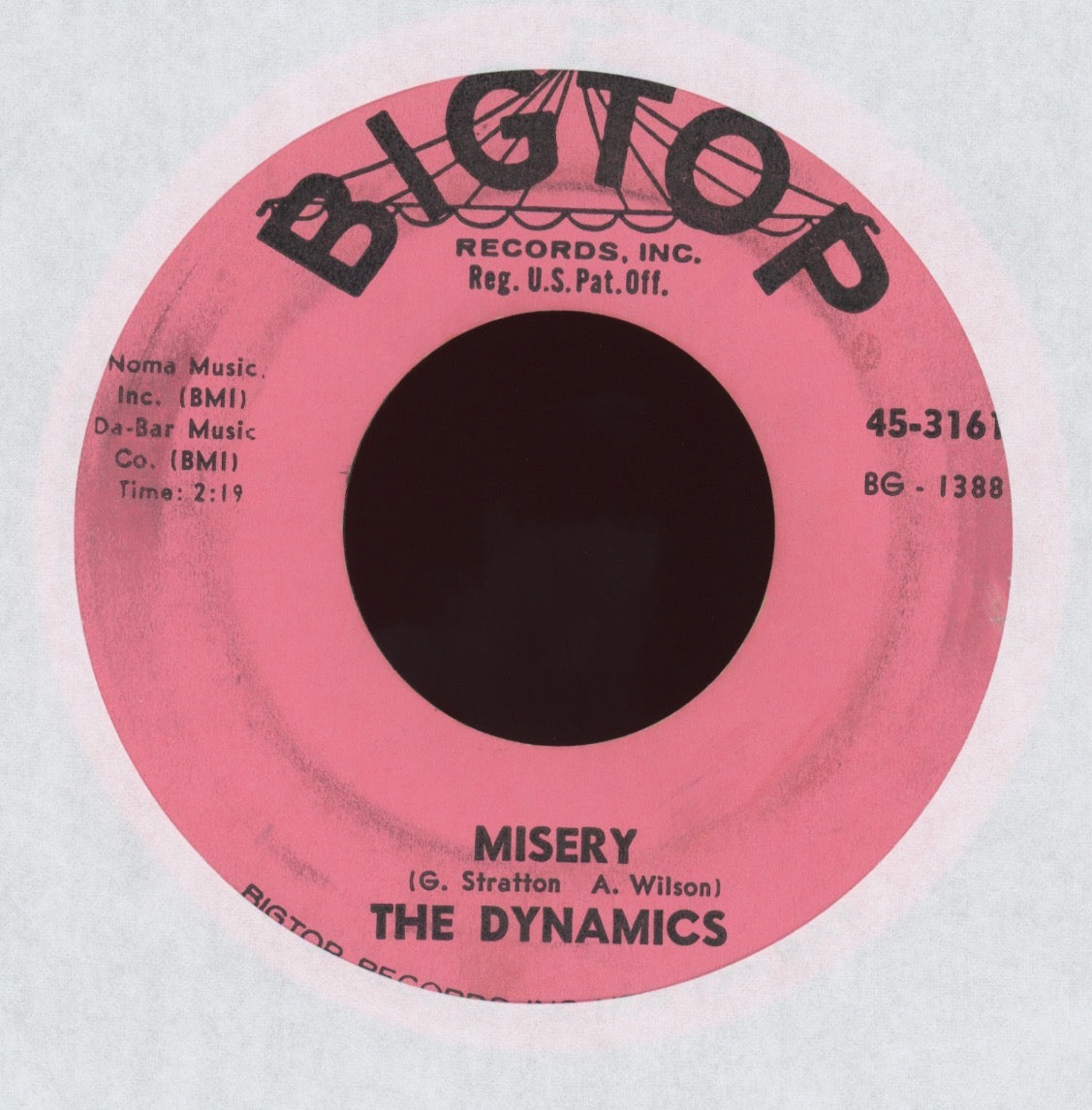 The Dynamics - Misery on Bigtop Northern Soul 45