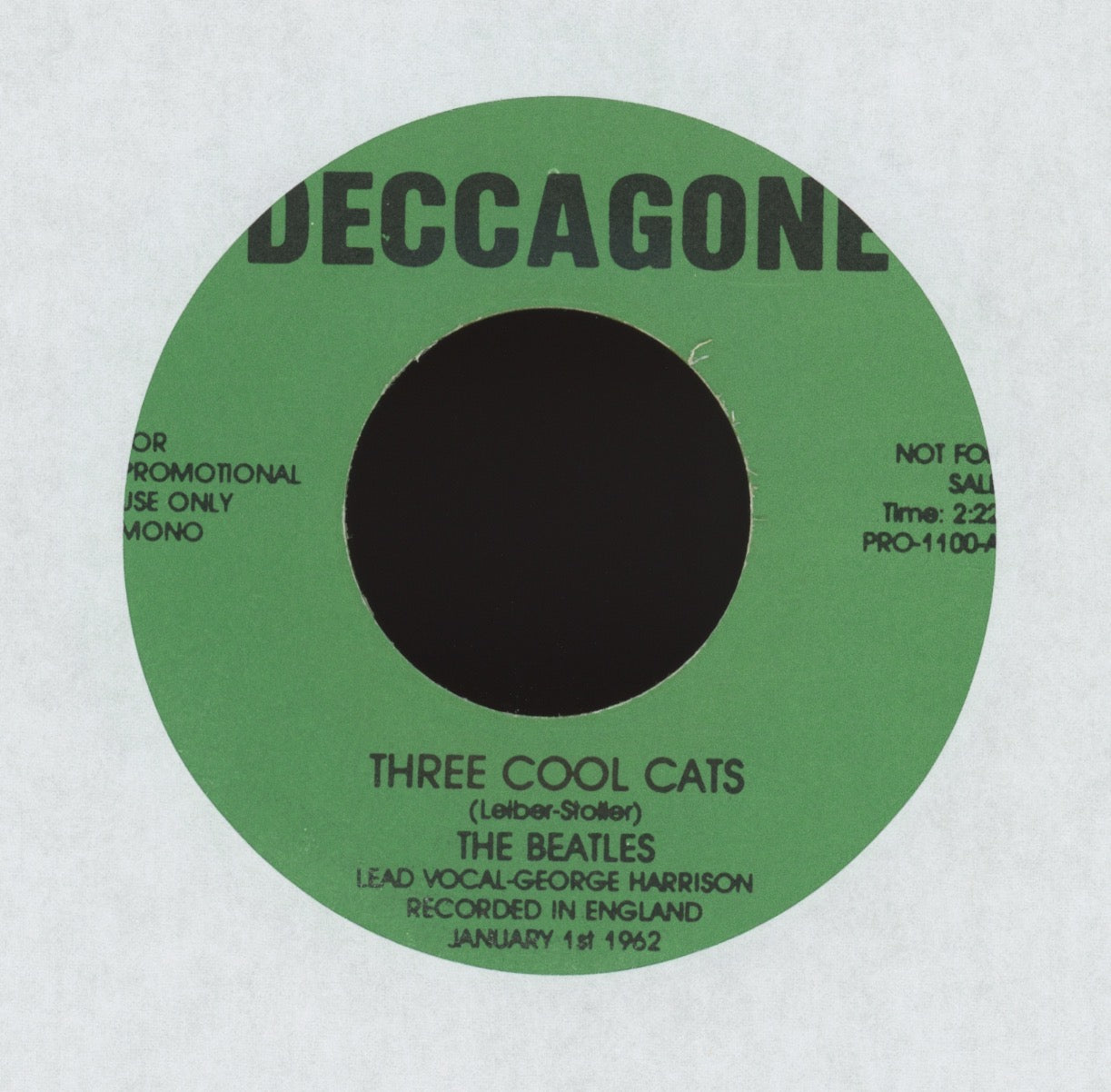 The Beatles - Three Cool Cats on Deccagone Unofficial Green Vinyl With Picture Sleeve