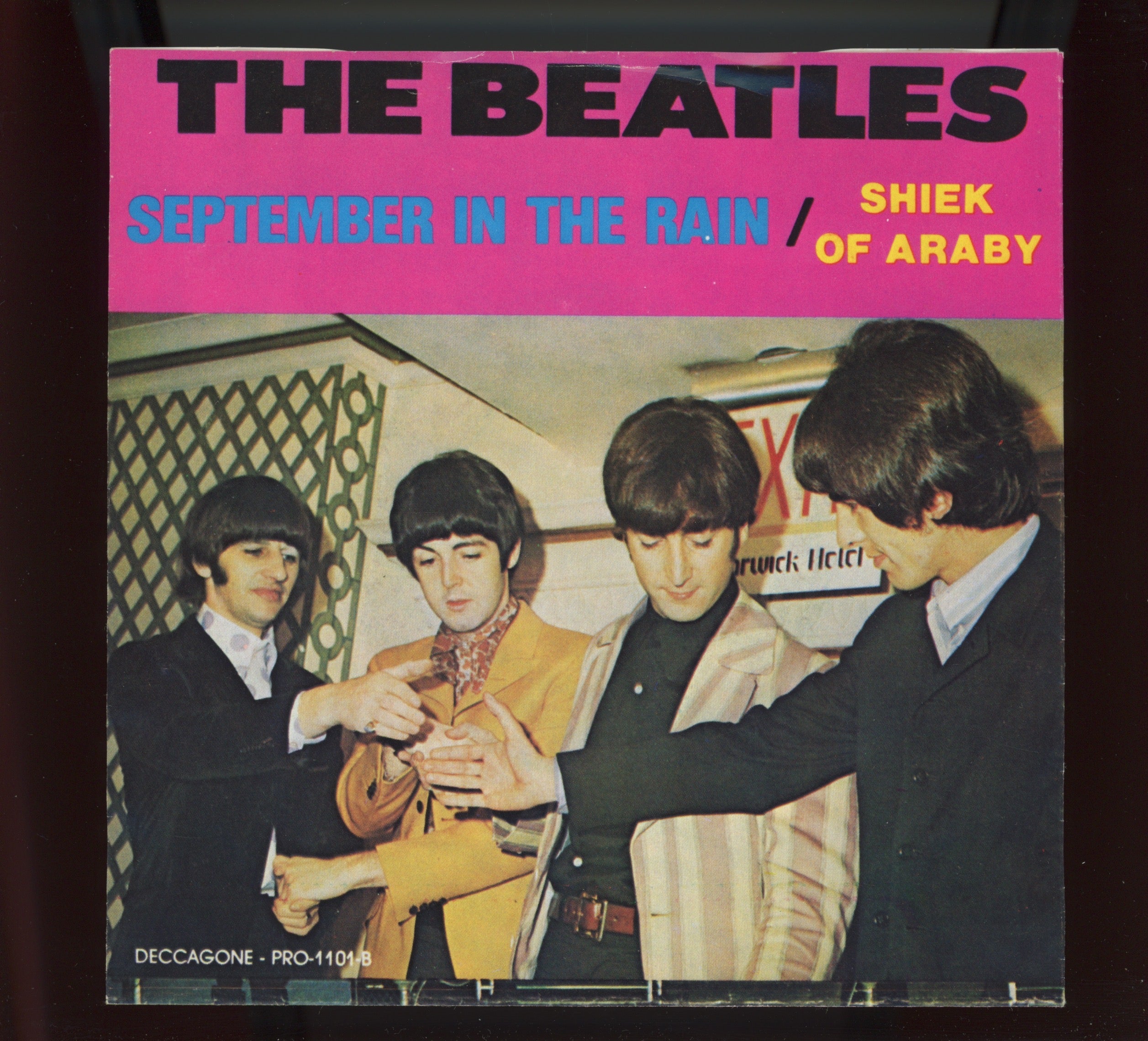 The Beatles - Shiek Of Araby / September In The Rain on Deccagone Unofficial Orange Vinyl 45 With Picture Sleeve