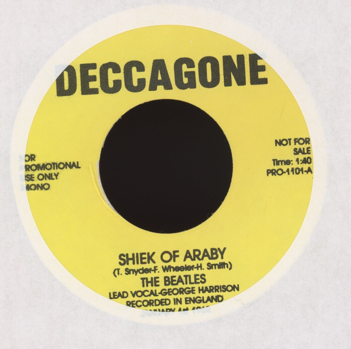 The Beatles - Shiek Of Araby / September In The Rain on Deccagone Unofficial Orange Vinyl 45 With Picture Sleeve