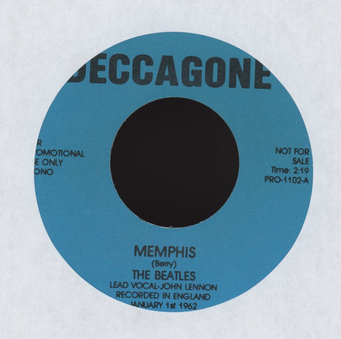 The Beatles - Memphis on Deccagone Unofficial Blue Vinyl 45 With Picture Sleeve