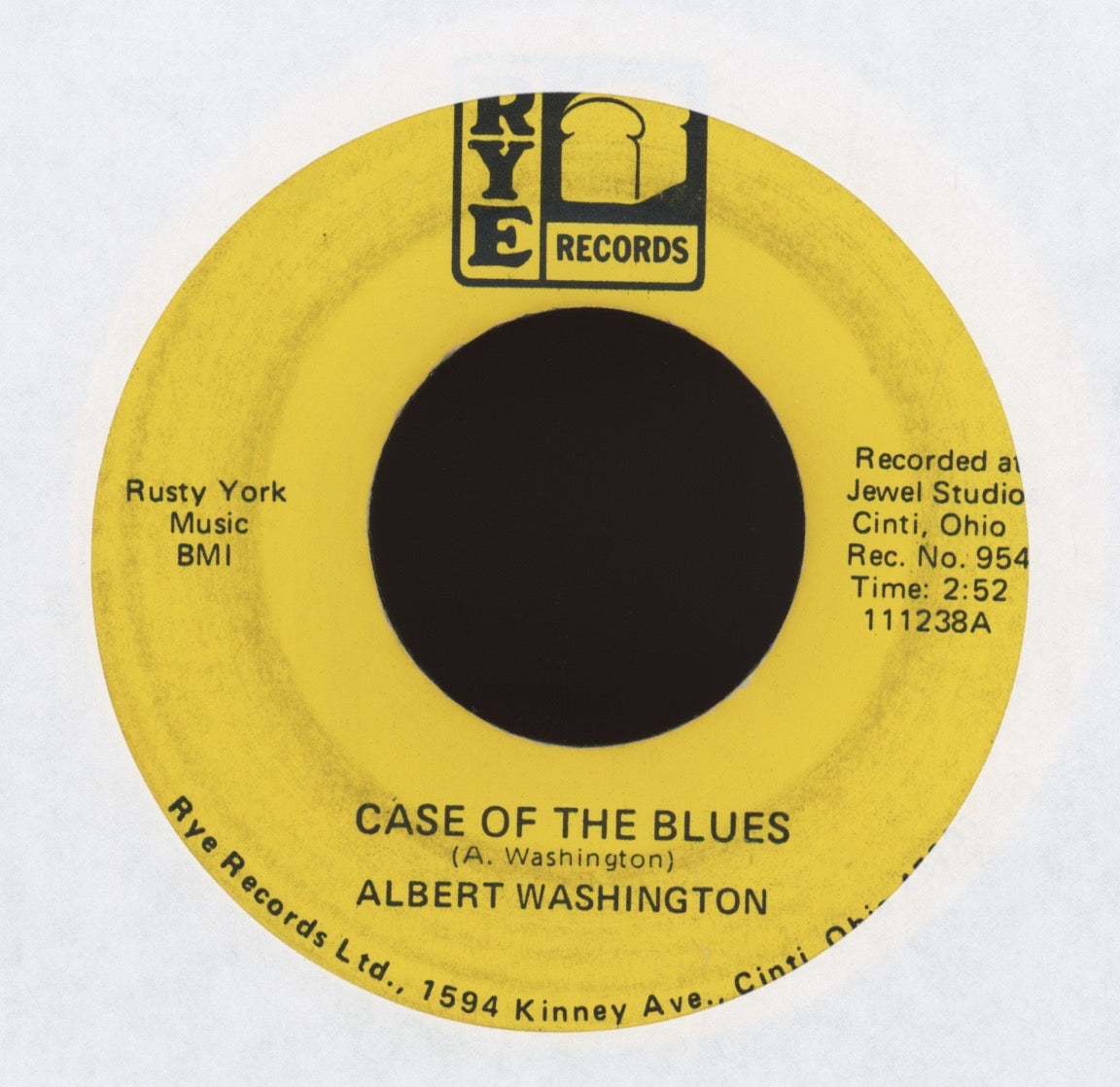 Albert Washington - Case Of The Blues on RYE Funk 45