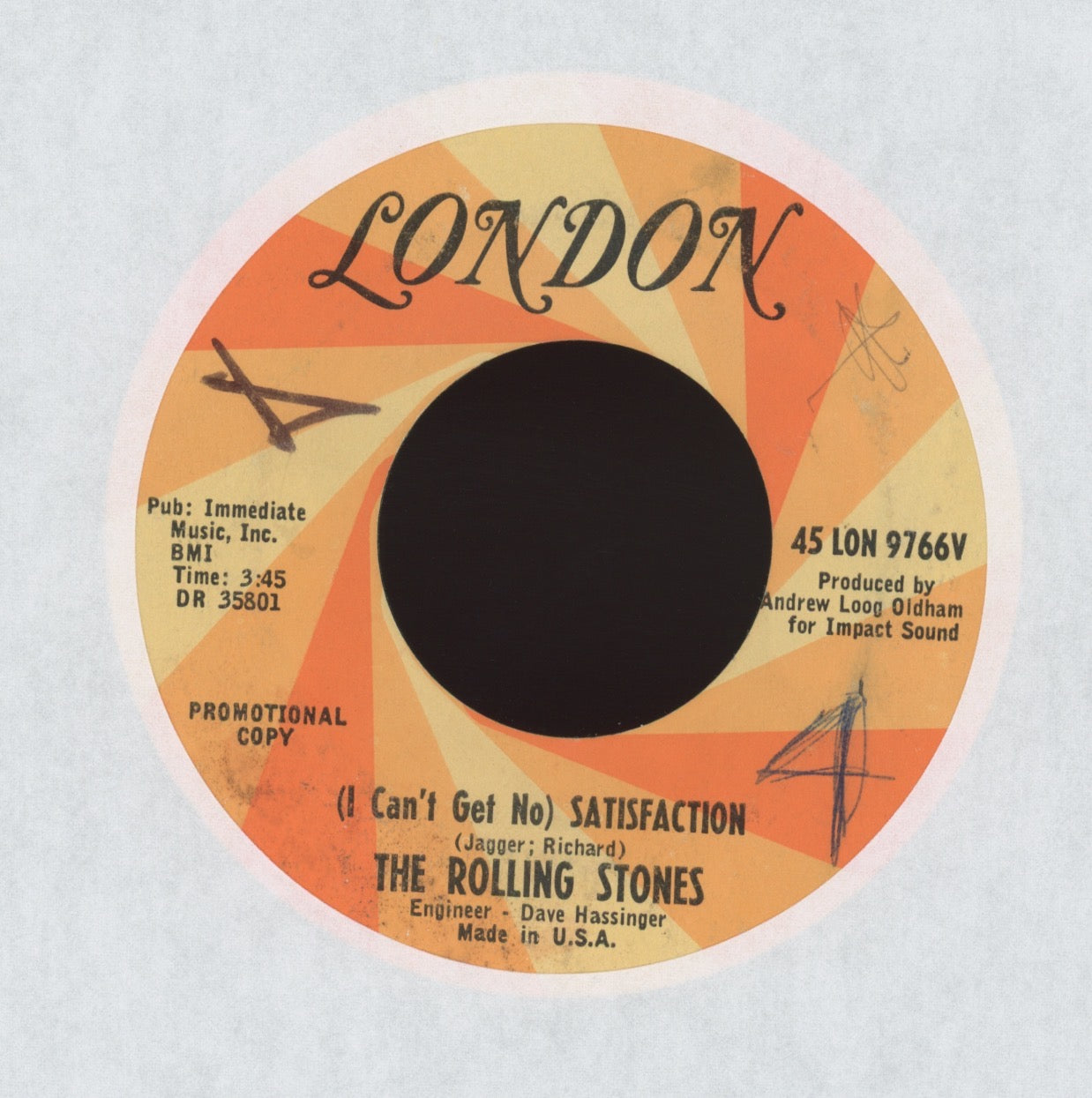 The Rolling Stones - (I Can't Get No) Satisfaction on London Promo Rock 45