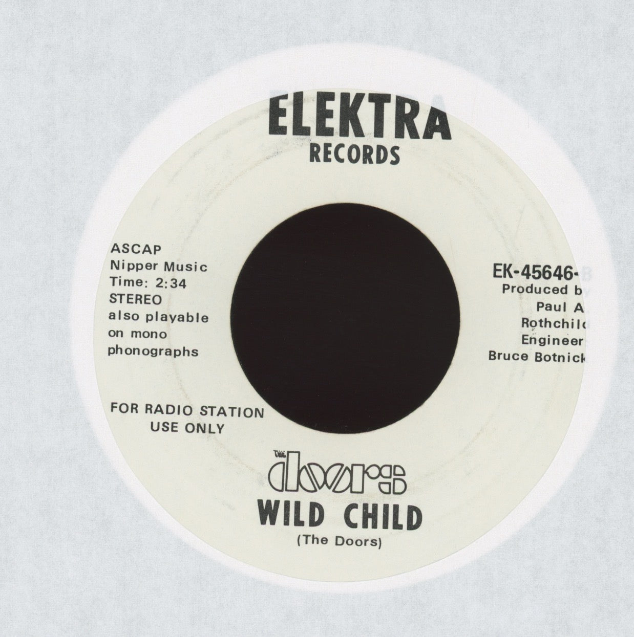 The Doors - Touch Me / Wild Child on Elektra Promo Rock 45