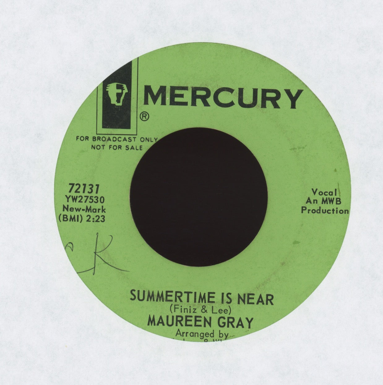 Maureen Gray - The Story Of My Love on Mercury Promo Girl Group Sound 45