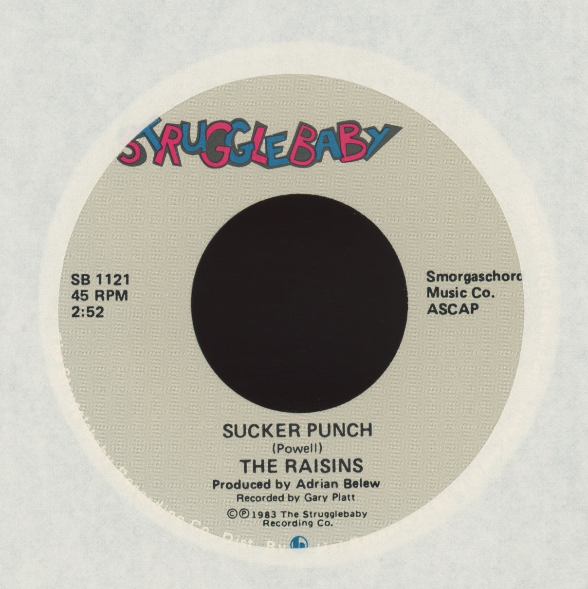 The Raisins - Sucker Punch on Struggle Baby Ohio Rock 45