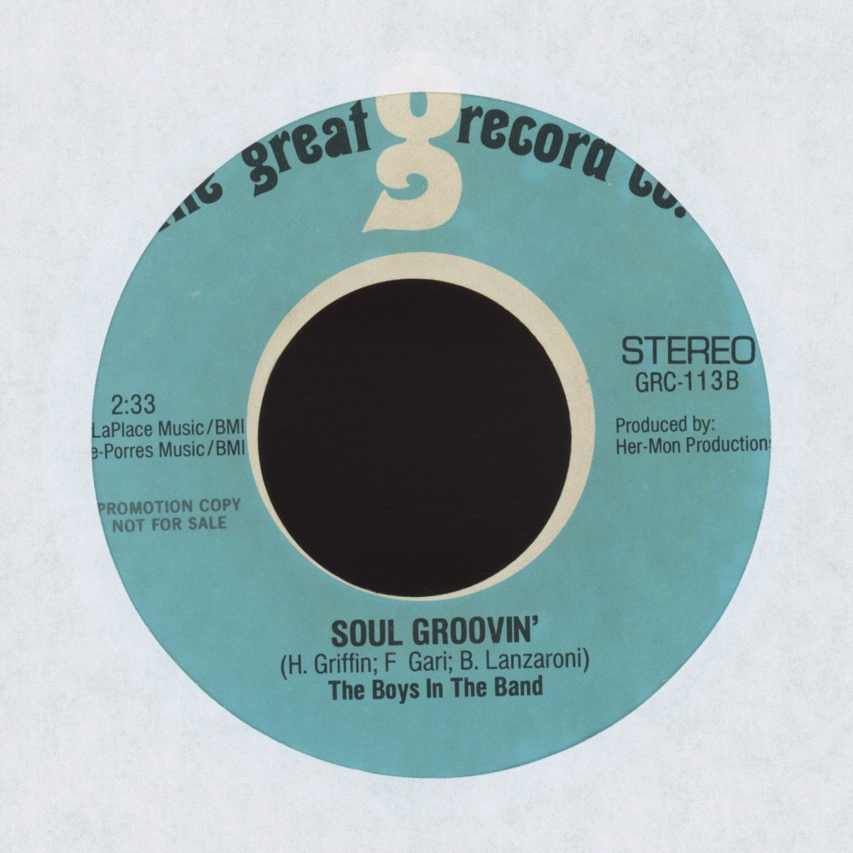 Herman Griffin - We Are The Boys In The Band on The Great American Record Co. Funk Soul 45