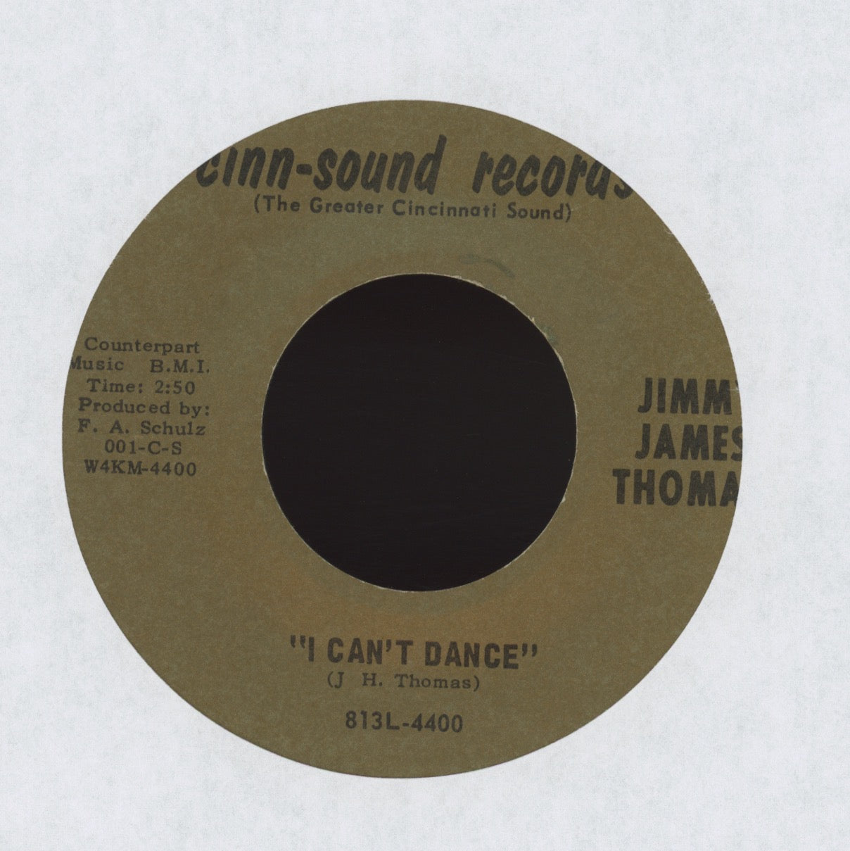 Jimmy James Thomas - I Can't Dance on Cinn-Sound Soul Funk 45