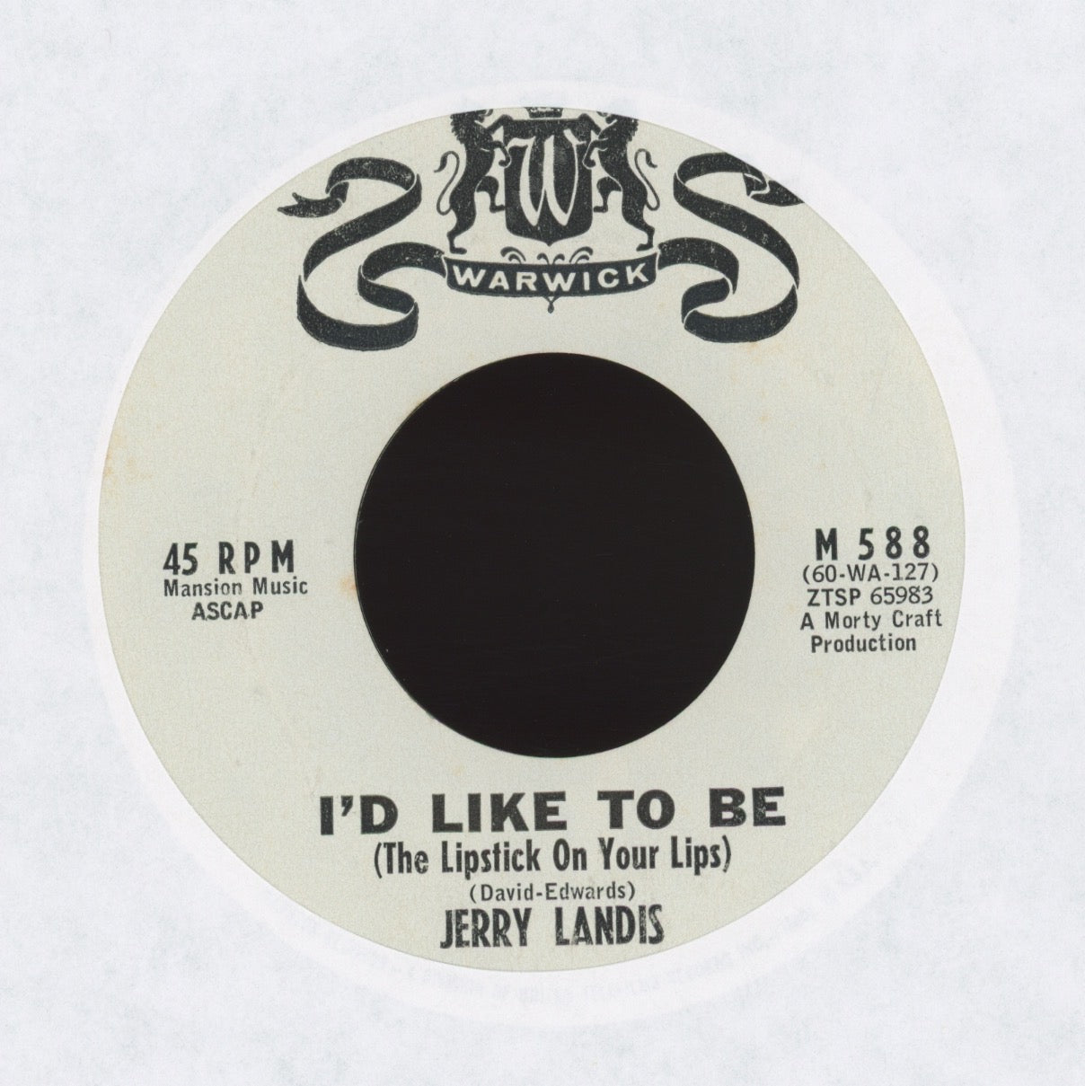 Jerry Landis aka Paul Simon - I'd Like To Be (The Lipstick On Your Lips) on Warwick Promo Teen 45