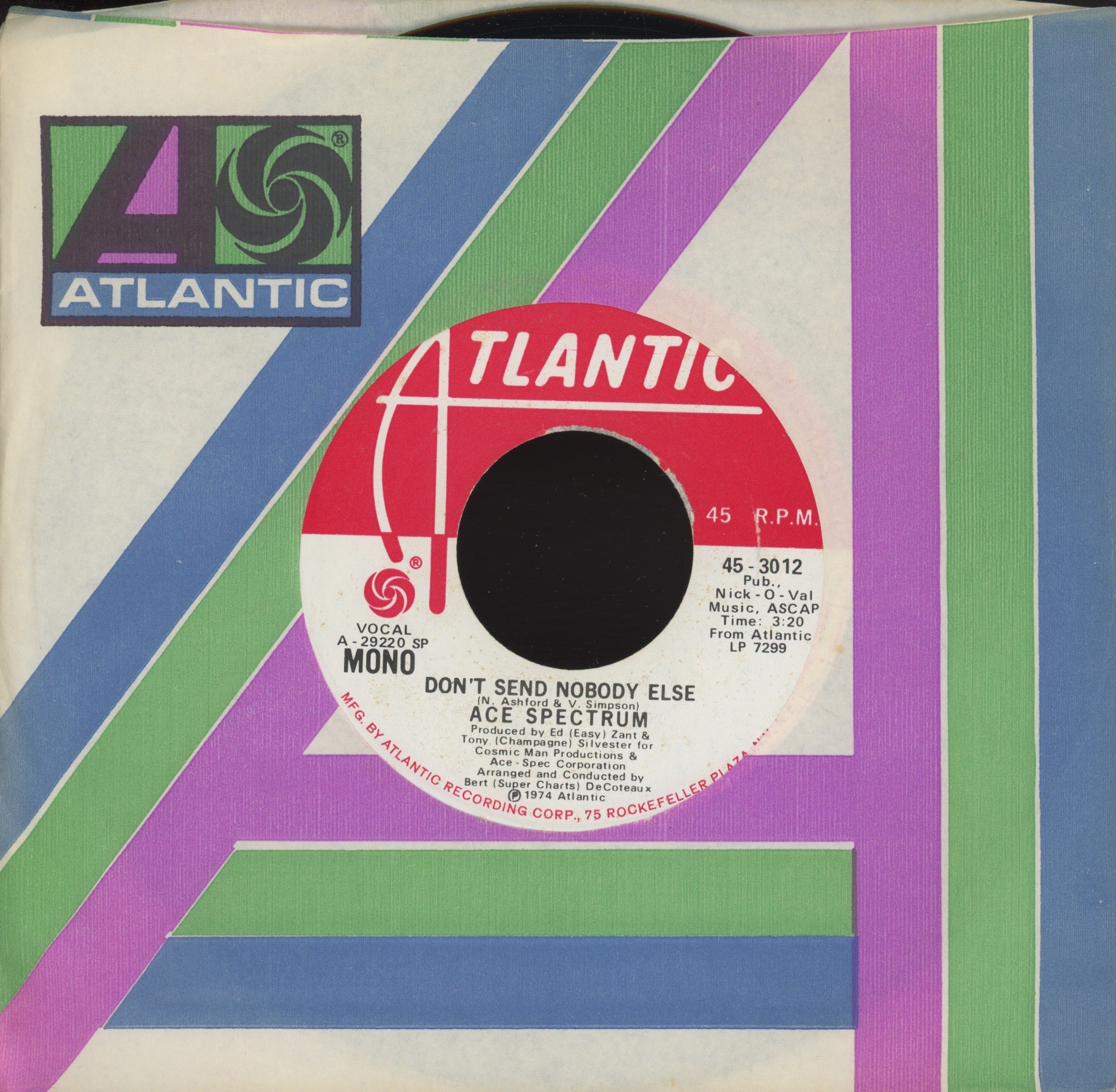 Ace Spectrum - Don't Send Nobody Else on Atlantic Promo 70s Soul 45