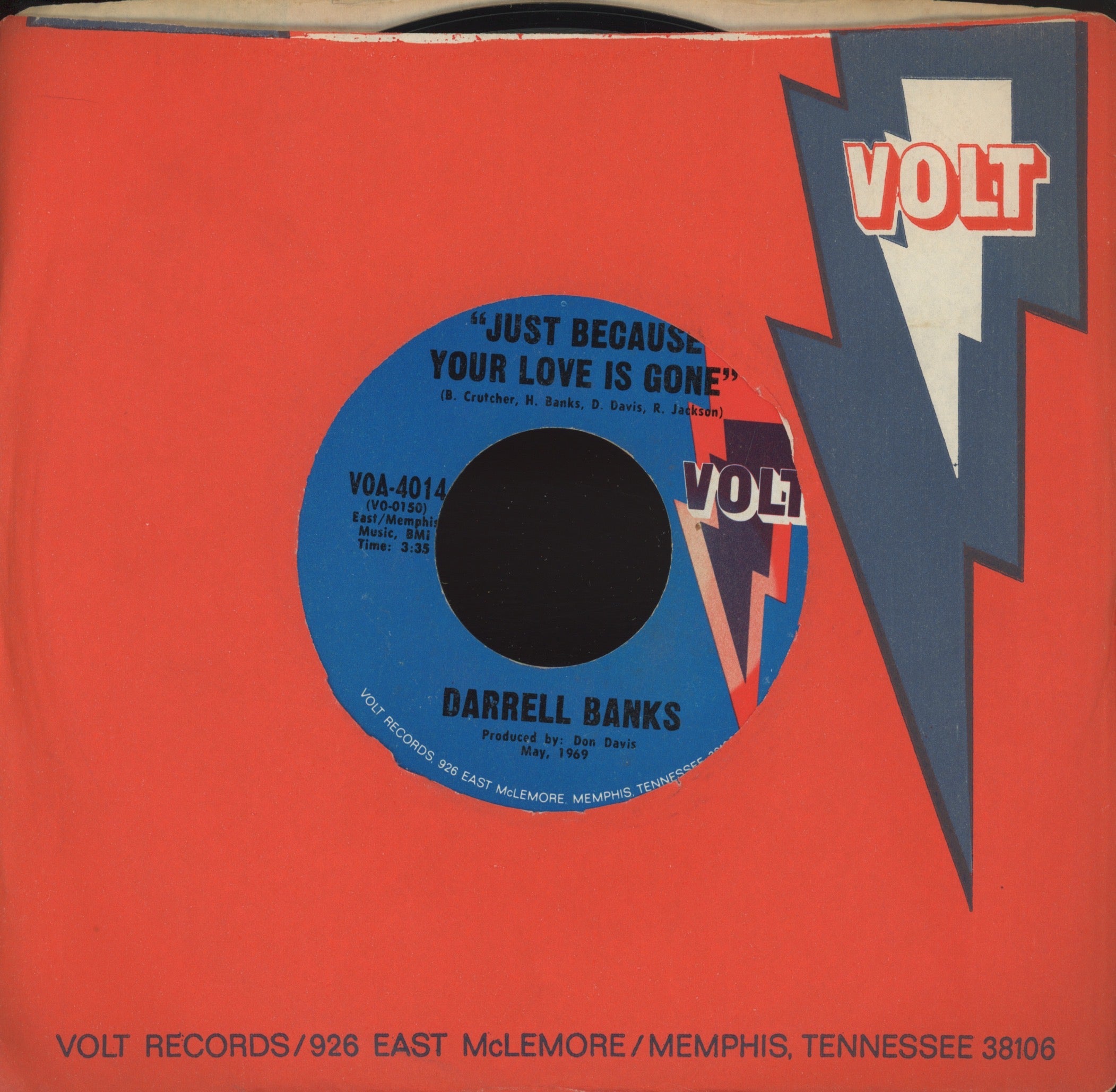 Darrell Banks - I'm The One Who Loves You on Volt Northern Soul 45