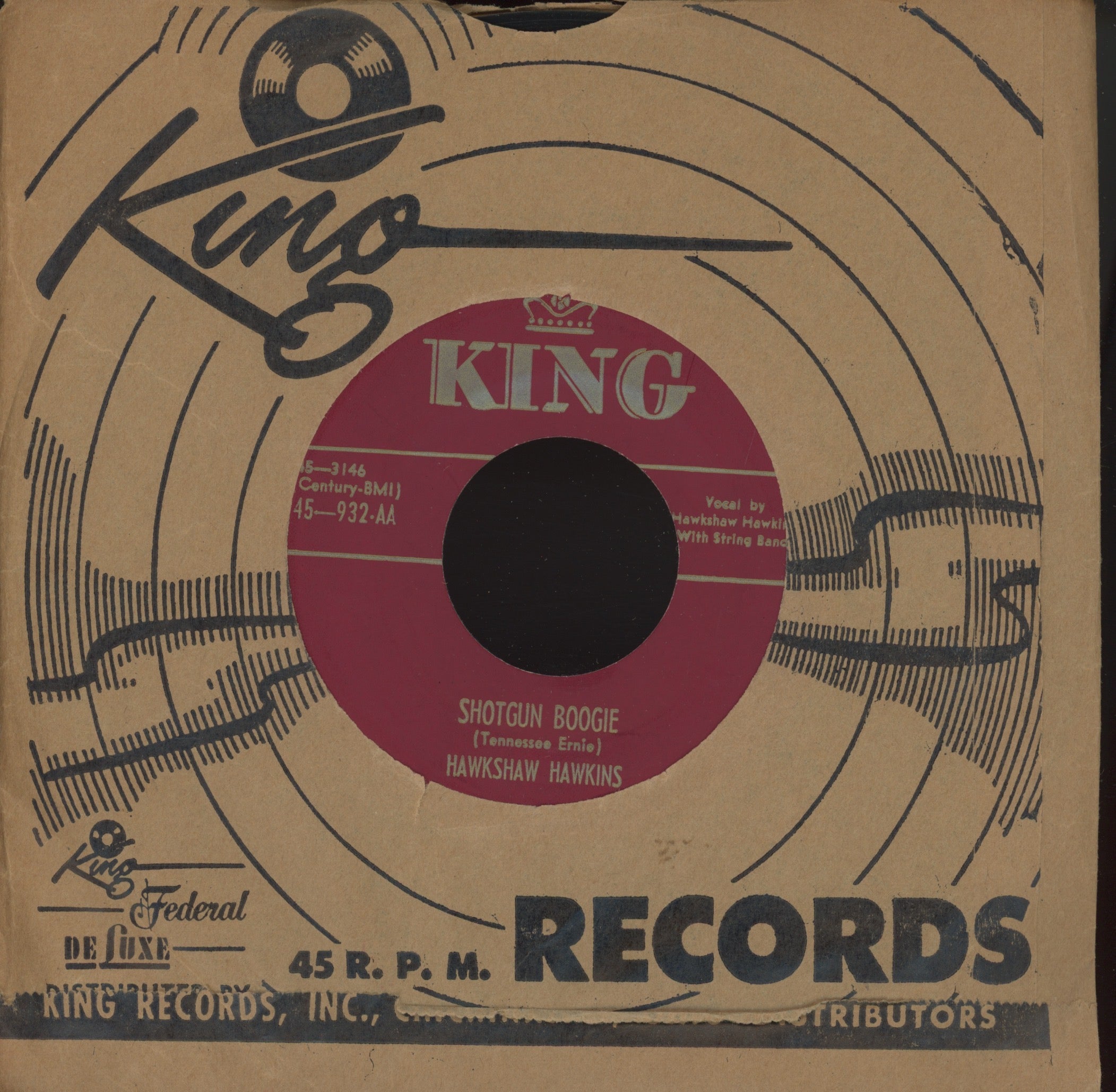 Hawkshaw Hawkins - Shotgun Boogie on King Hillbilly Boogie 45