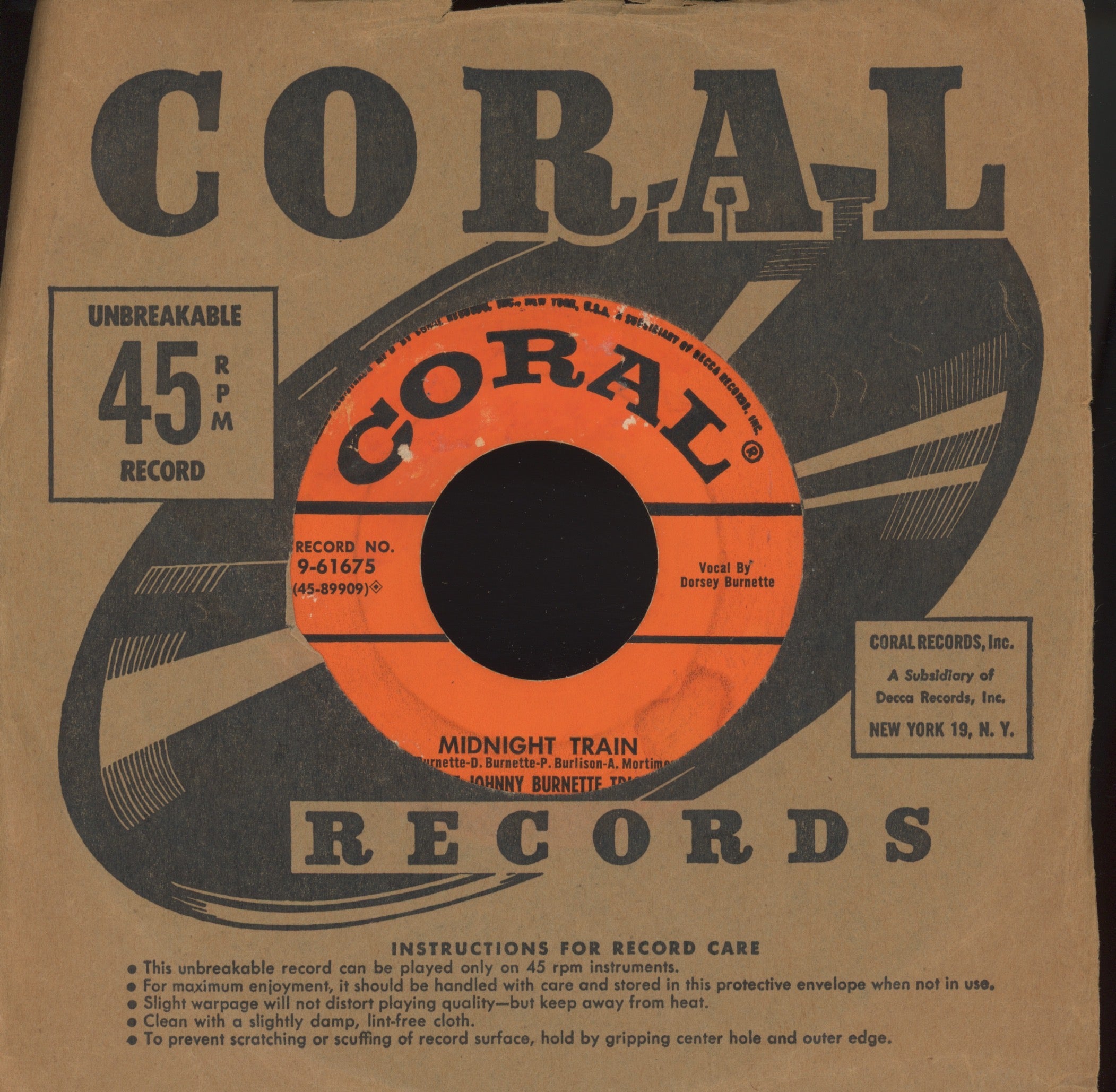 The Johnny Burnette Trio - Oh Baby Babe on Coral Rockabilly 45