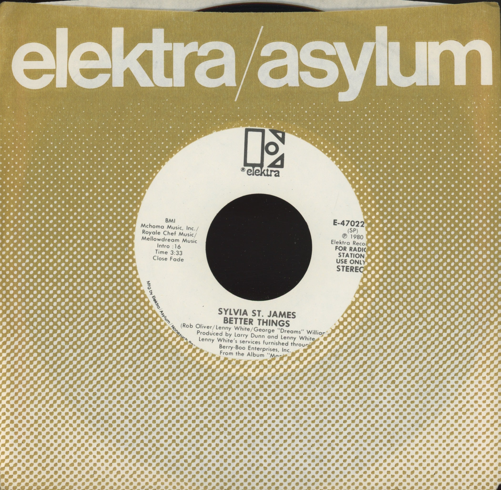 Sylvia St. James - Better Things on Elektra Promo Modern Soul 45