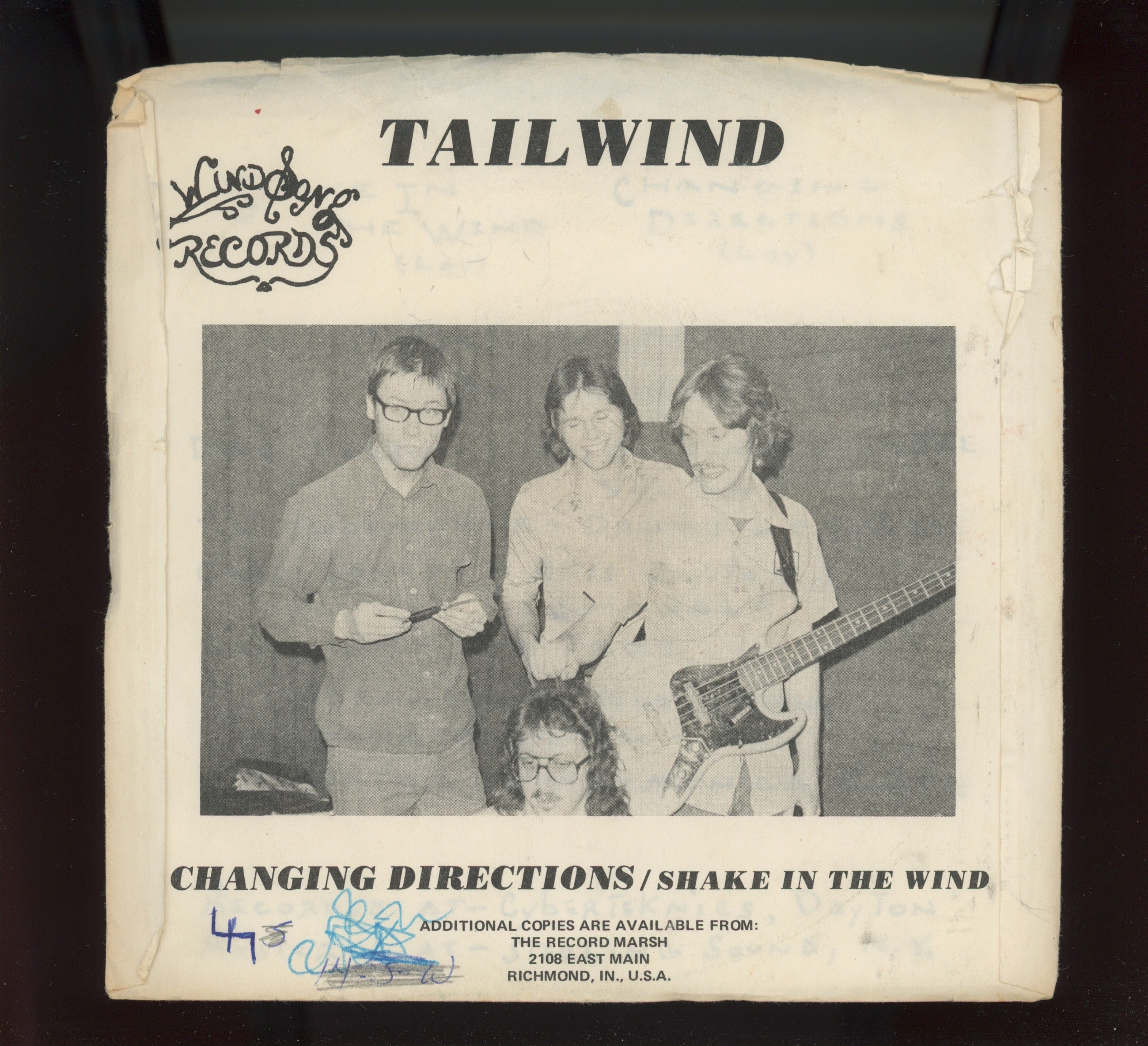 Tailwind - Shake In The Wind on Windsong Hard Rock Prog 45 With Picture Sleeve