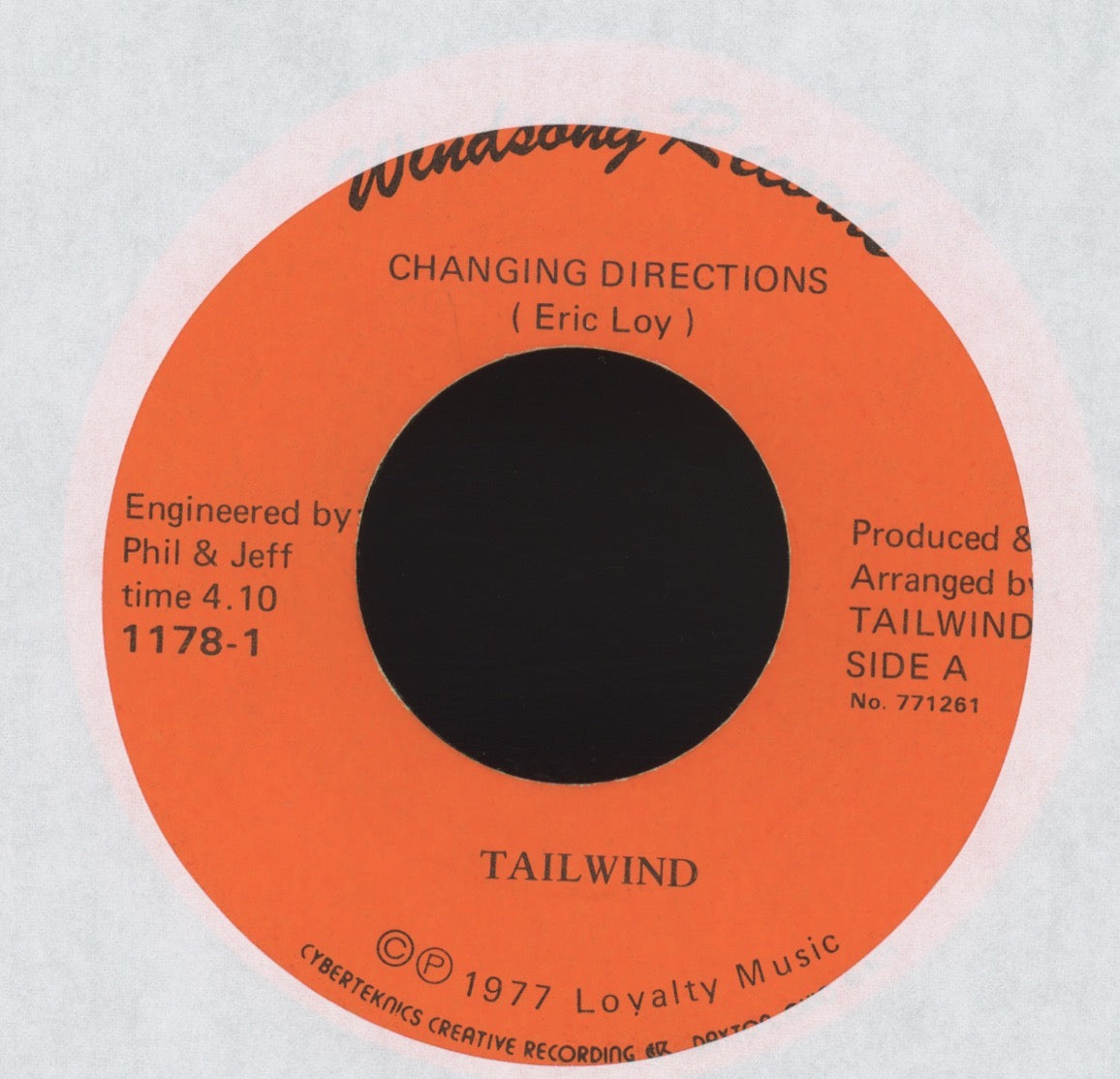 Tailwind - Shake In The Wind on Windsong Hard Rock Prog 45 With Picture Sleeve