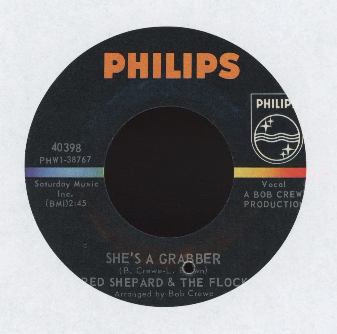 Red Shepard & The Flock - She's A Grabber on Philips Garage 45 With Picture Sleeve