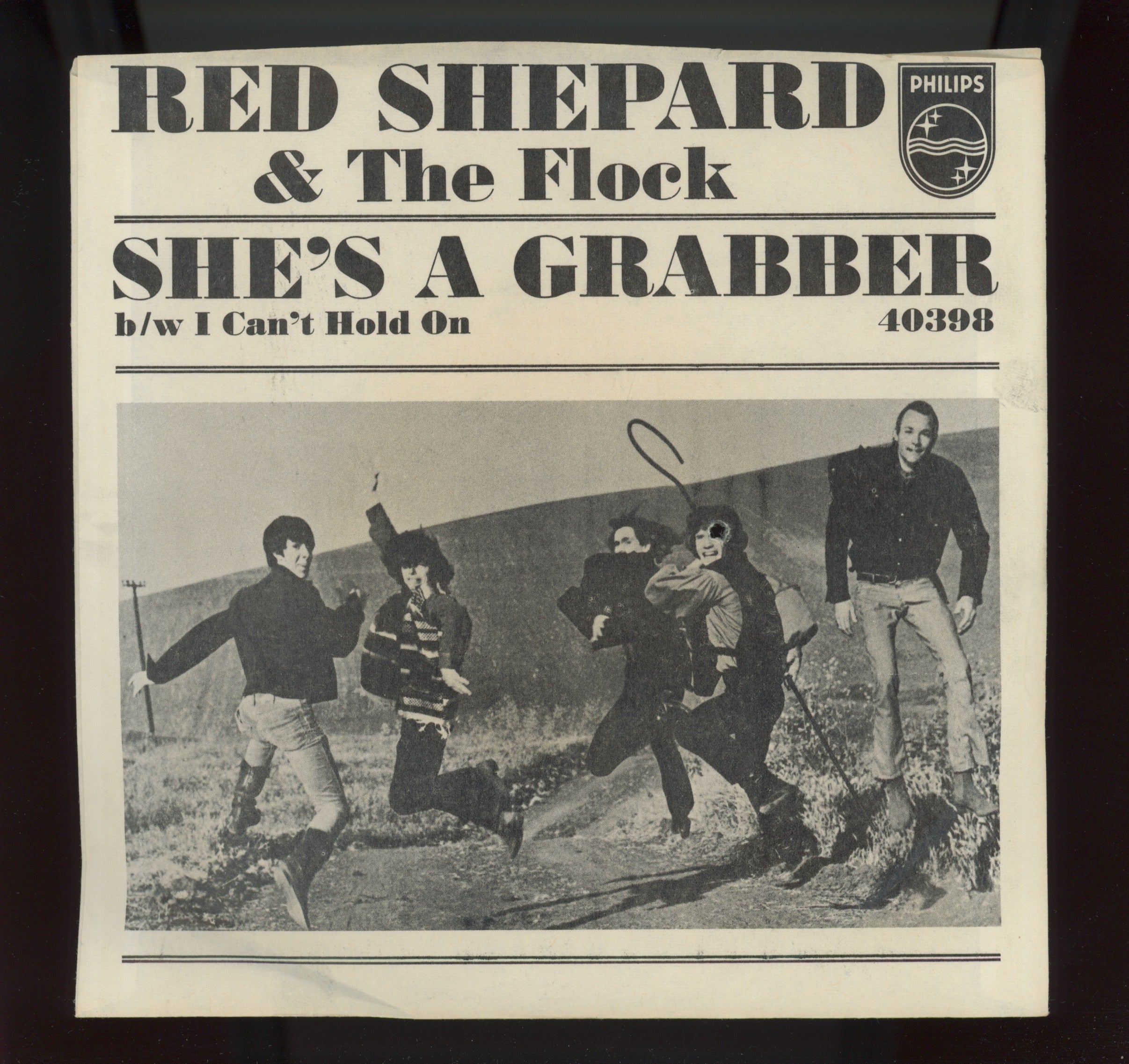 Red Shepard & The Flock - She's A Grabber on Philips Garage 45 With Picture Sleeve