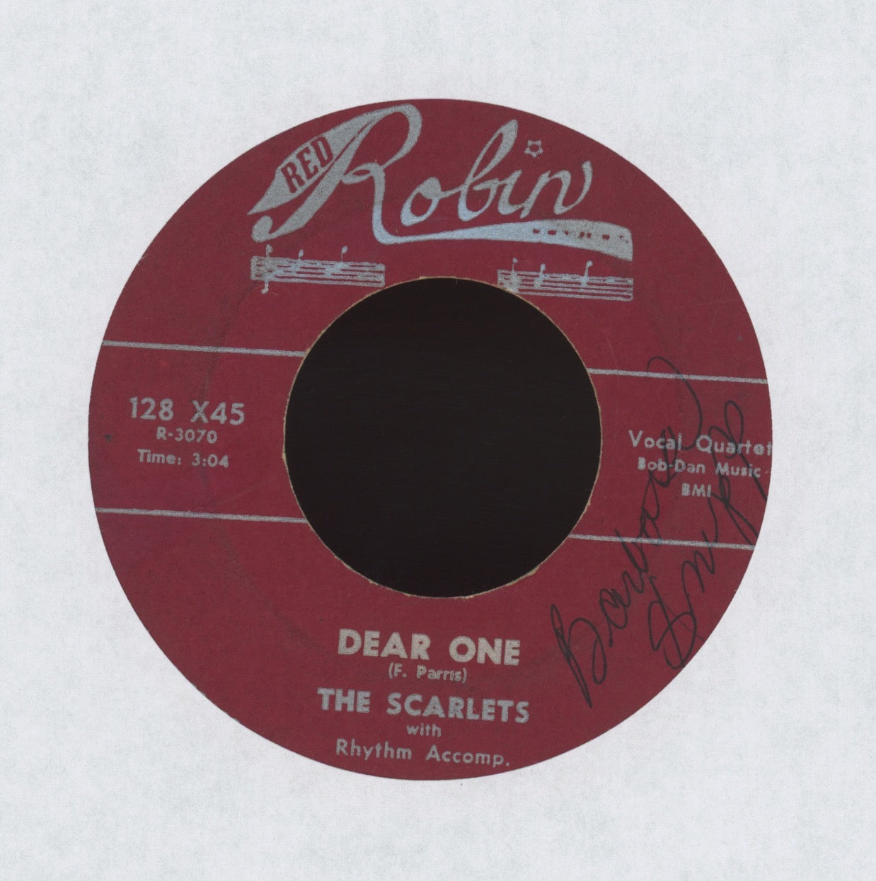 The Scarlets - Dear One on Robin R&B Doo Wop 45