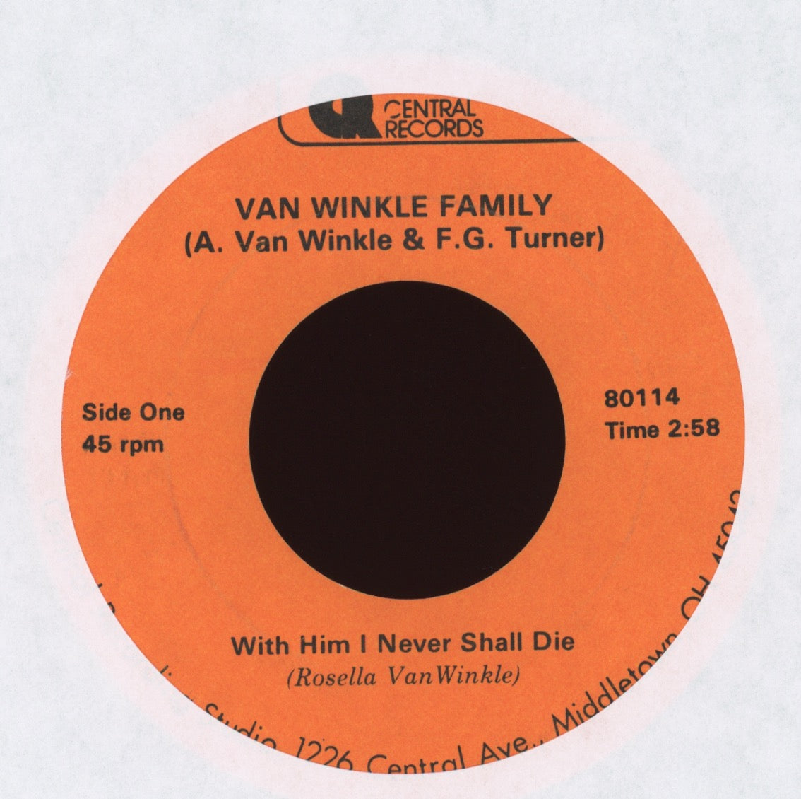 Van Winkle Family - With Him I Never Shall Die on Central Records