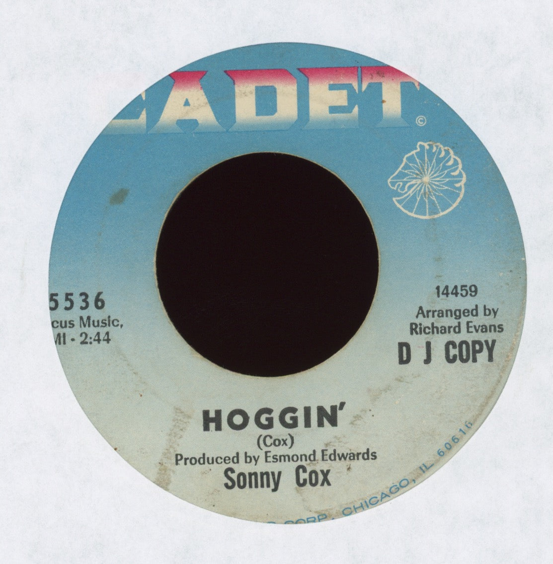 Sonny Cox - The Wailer / Hoggin' on Cadet Promo